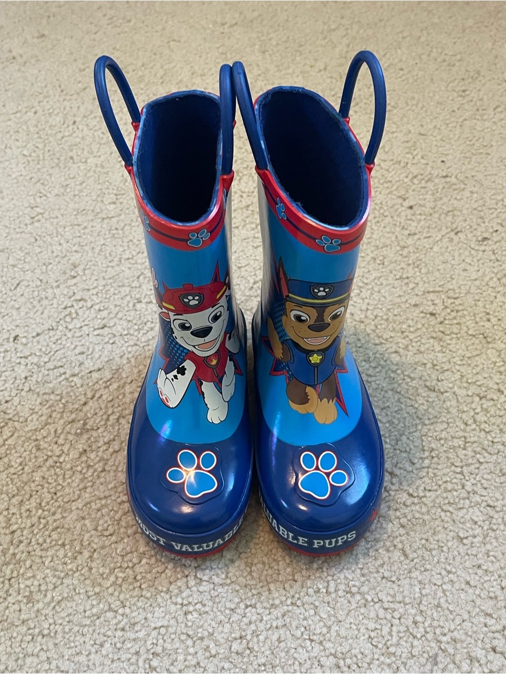 Paw Patrol Blue Kids Rain Boots with Pull 
Size 7/8
Never worn